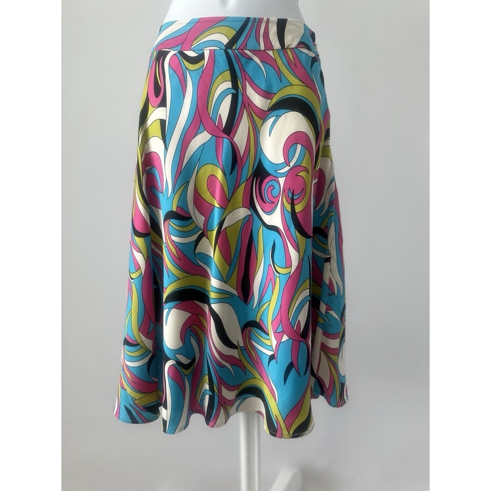 Women's Valerie Stevens Sz: 6P Retro Mod Silk Circle Skirt (b53) Summer Chic